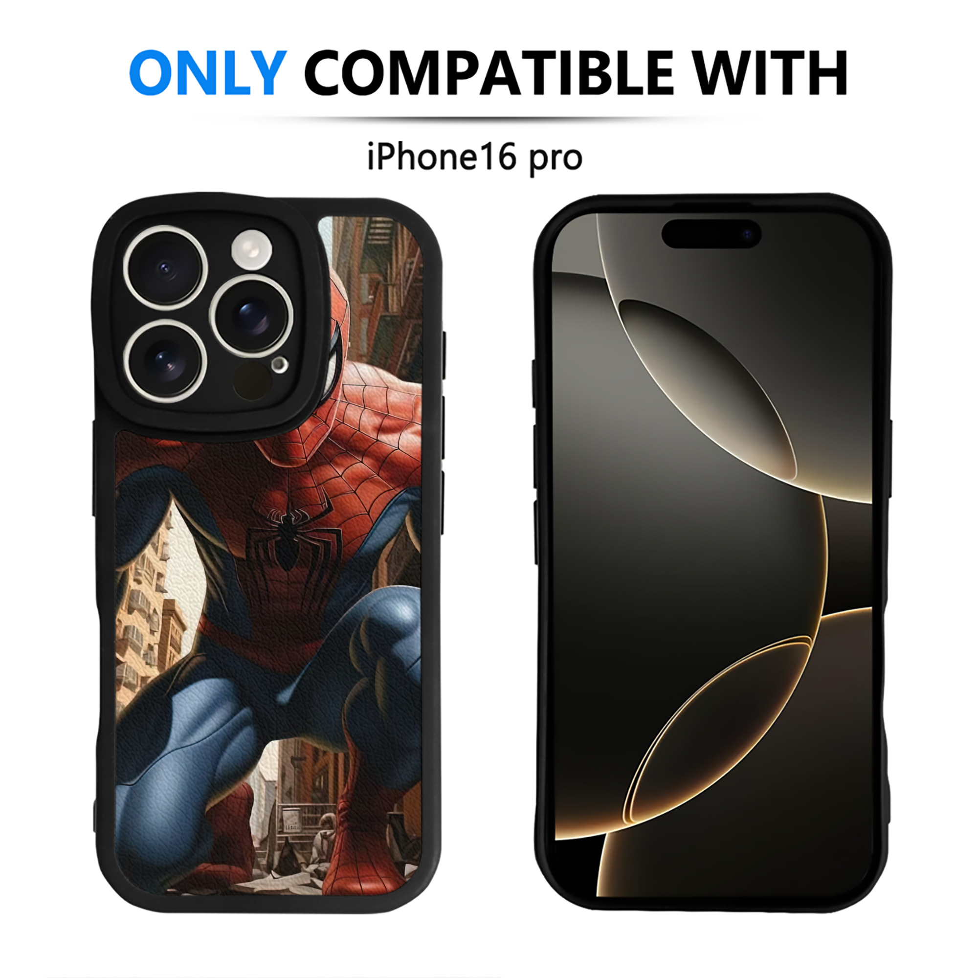 （画像用） Spider Man スパイダーマン 【iPhone 16シリーズ対応】シリコンスマホケース（レザー調） 材質：シリコン